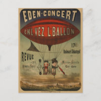 French Circus Poster Of Two Performers In Airship