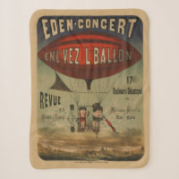 French Circus Poster Of Two Performers In Airship