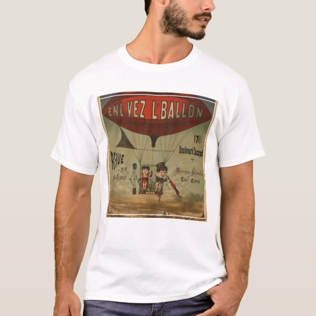 French Circus Poster Of Two Performers In Airship T-Shirt (Front)
