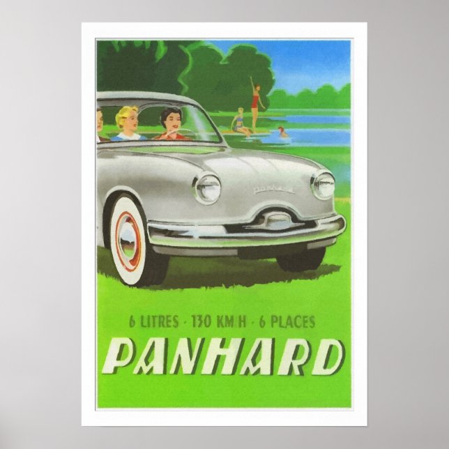 French classic car ad painting Panhard Poster (Front)