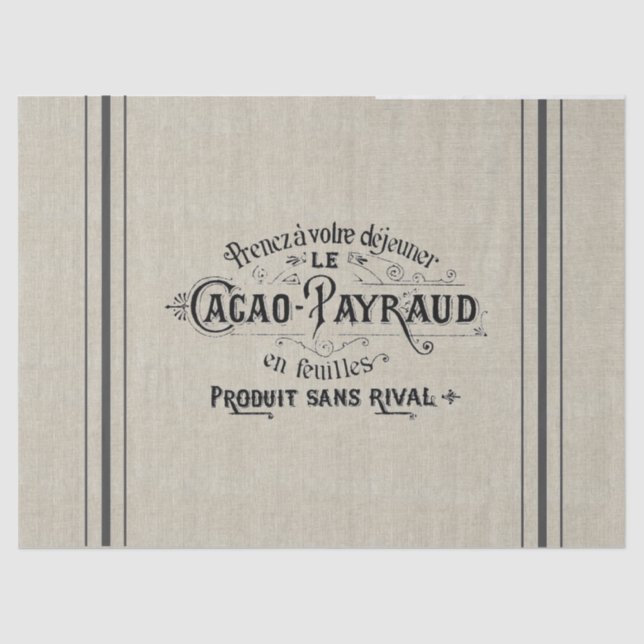 French Cocoa Grain Sack Tissue Paper (Front)