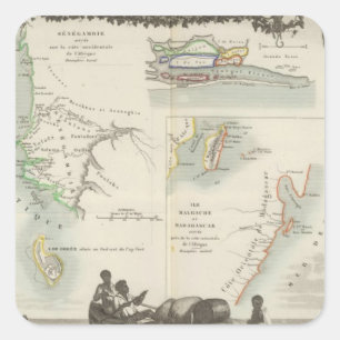 French Colonies in Africa Square Sticker