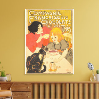 French Company of Chocolates and Teas, Art Nouveau Canvas Print