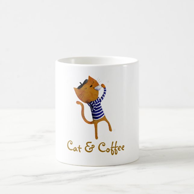 French Cool Cat Coffee Mug (Center)
