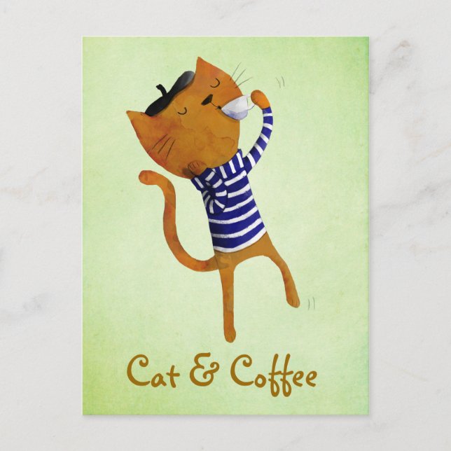 French Cool Cat Postcard (Front)