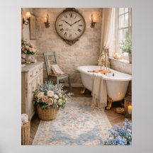 French Cottage Bathroom Wall Art & Decor