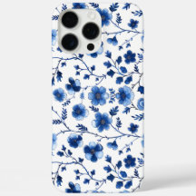 French Cottagecore Blue Floral Patterns Tissue Pap
