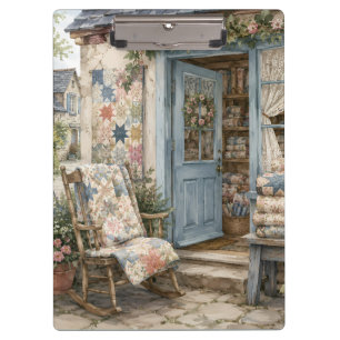 French Cottagecore Quilt Shop Watercolor Clipboard