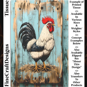 French Country Barnyard Rooster DB7R Decoupage Tissue Paper