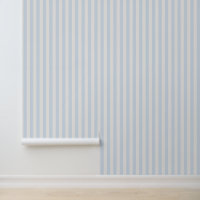 French country blue stripes wallpaper