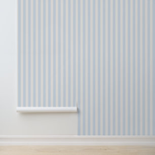 French country blue stripes wallpaper