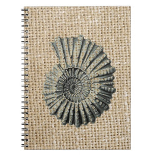 french country burlap beach coastal chic seashell notebook