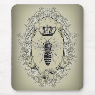 french country chic victorian crown queen bee mouse pad