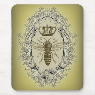 french country chic victorian crown queen bee mouse pad