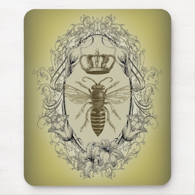 french country chic victorian crown queen bee mouse pad (Front)