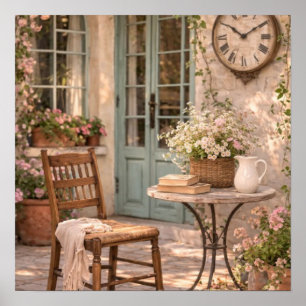 French Country Courtyard Coffee Table  Poster