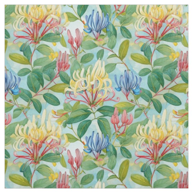 French Country Decor Honeysuckle Flowers Fabric (Swatch)