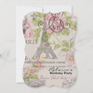 french country eiffel tower paris birthday party invitation