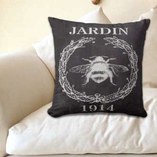 french country farmhosue chalkboard vintage bee cushion