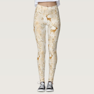 French Country Fawn Pattern Leggings