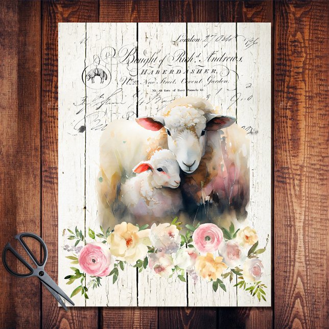 French Country Floral Dorper Sheep Tissue Paper (Creator Uploaded)