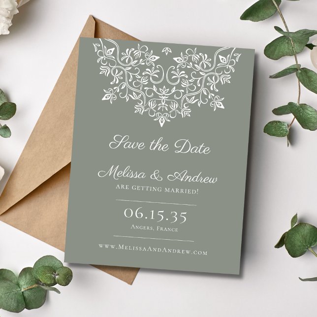 French Country Garden Lace Save the Date (Creator Uploaded)