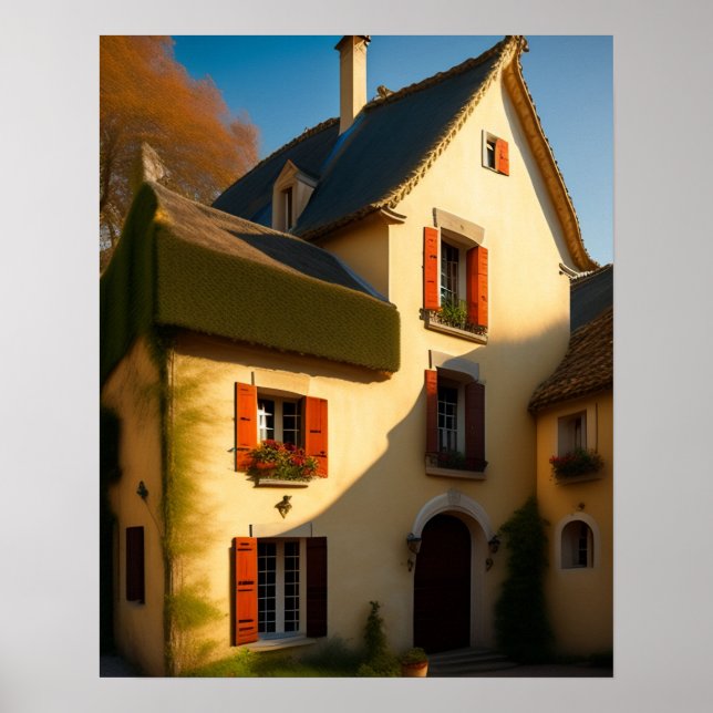 French Country House Digital Art Print (Front)