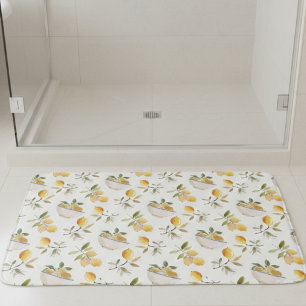 French Country Lemon Pattern Bath Mat