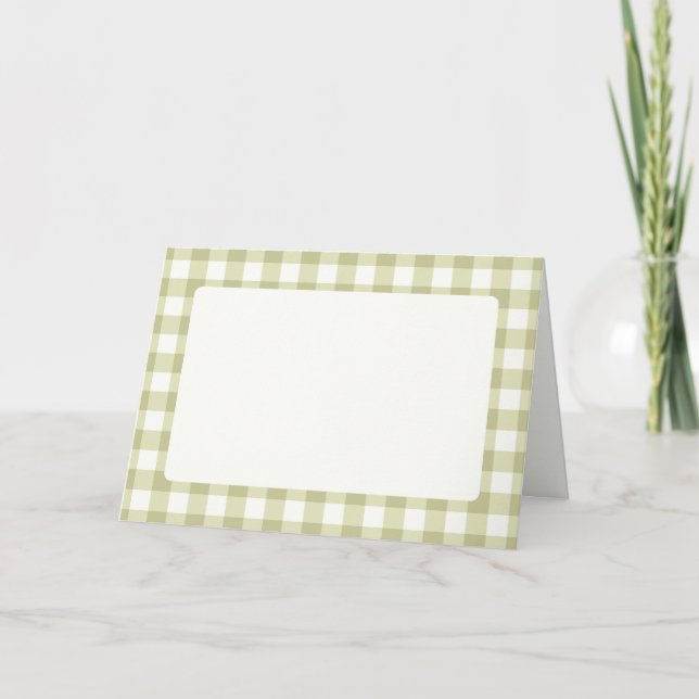 French Country Meadow Gingham - sage green plaid. Announcement (Front)