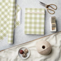 French Country Meadow Gingham - sage green plaid.
