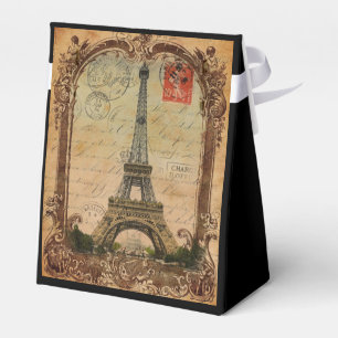 french country modern vintage paris eiffel tower favour box