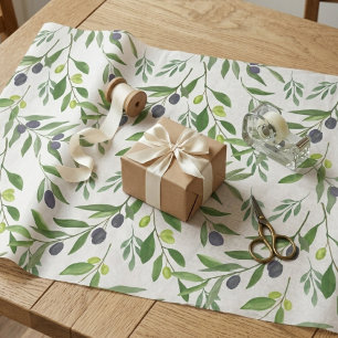 French Country Olive Pattern  Wrapping Paper