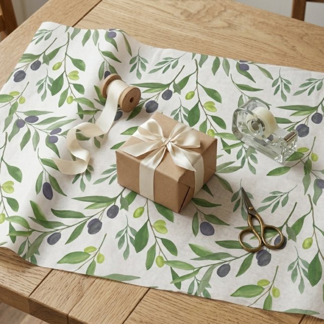 French Country Olive Pattern  Wrapping Paper (Creator Uploaded)
