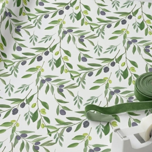 French Country Olive Pattern  Wrapping Paper (Creator Uploaded)
