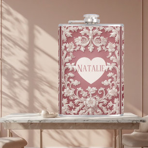 French Country Opulent Baroque Scrollwork Grandeur Hip Flask