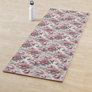 French Country Pink Peony Yoga Mat