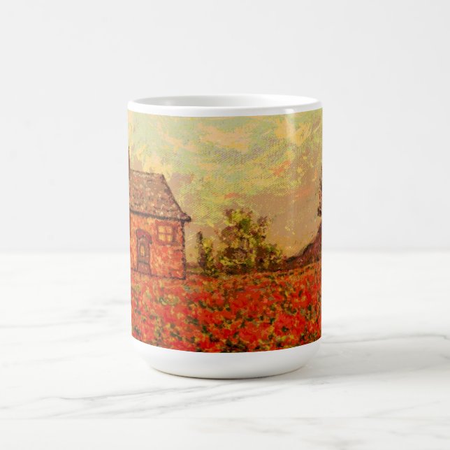 french country poppies coffee mug (Center)
