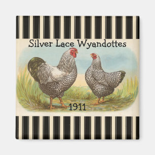 French Country Rooster Hen Poultry Fridge Magnet