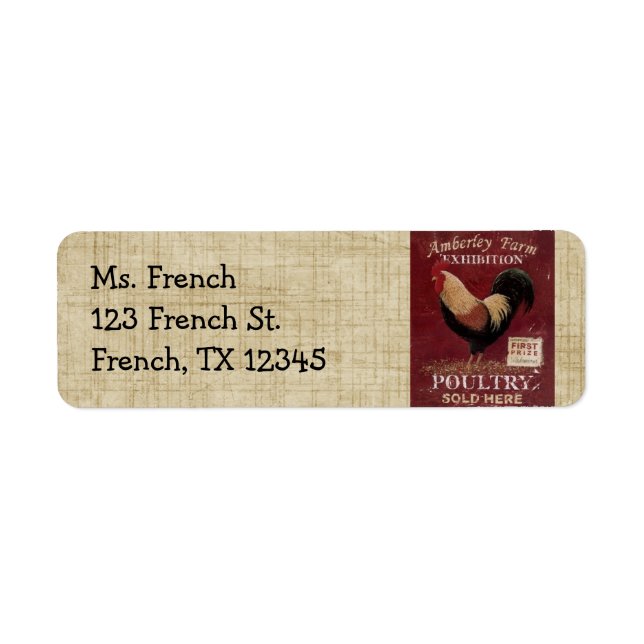 French Country Rooster Return Address Labels (Front)