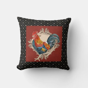 French Country Roosters Vintage Antique Home Decor Cushion
