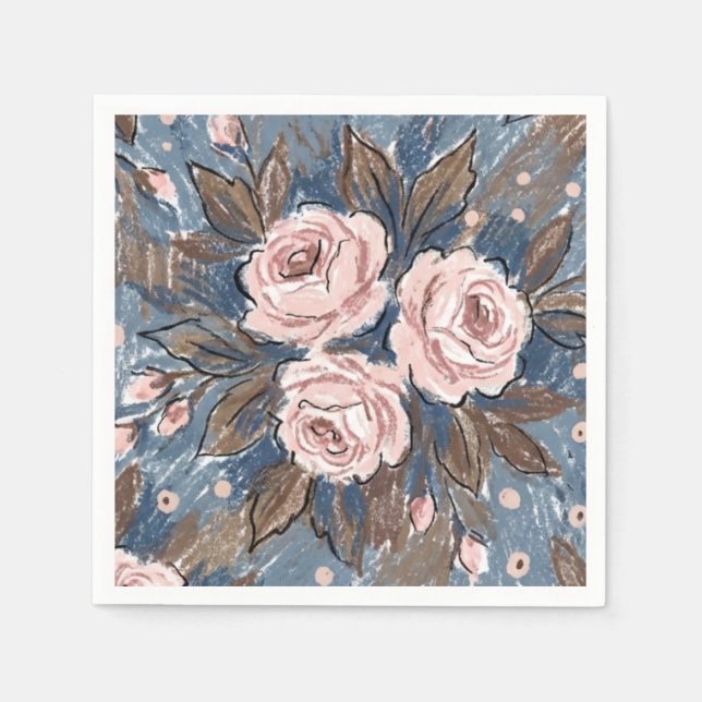 French Country Rose Napkin (Front)