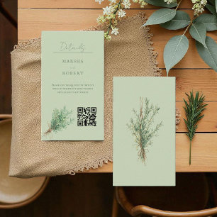 French Country Rosemary Rustic Botanical Wedding Enclosure Card