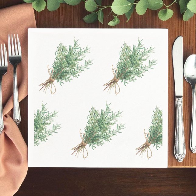 French Country Rosemary Rustic Wedding Napkin (Creator Uploaded)