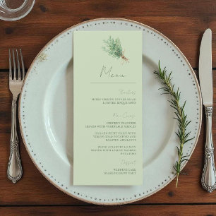 French Country Rosemary Sage Green Rustic Menu