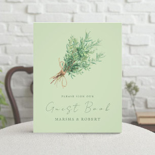 French Country Rosemary Wedding Guest Book Sign