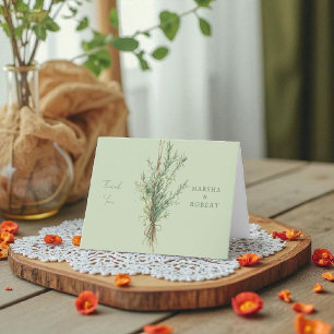 French Country Rosemary Wedding Thank You Card