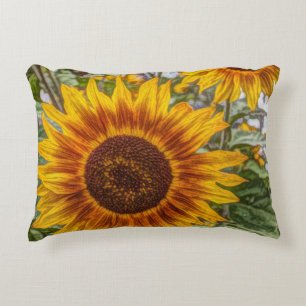 french country summer garden happy sunflower decorative cushion