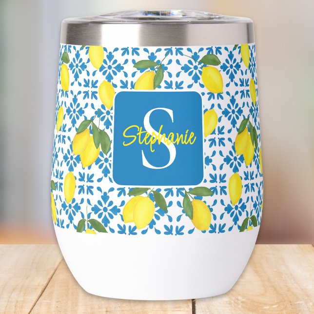 French Country Tile Lemon Pattern Name Monogram (Creator Uploaded)