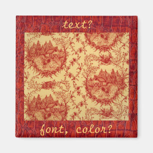 French Country Toile Pattern Hen House Magnet