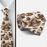 French Countryside Horse Toile de Jouy Neck Tie<br><div class="desc">Brown French Countryside Horses Toile de Jouy Neck Tie Elevate your formalwear with timeless European charm. This elegant neck tie features a classic toile de Jouy pattern inspired by the romantic landscapes and horses of the French countryside. Rendered in rich brown tones on a soft neutral backdrop, the detailed pastoral...</div>